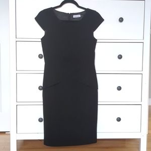 Sz 4 Calvin Klein Black Sheath Dress